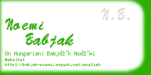 noemi babjak business card